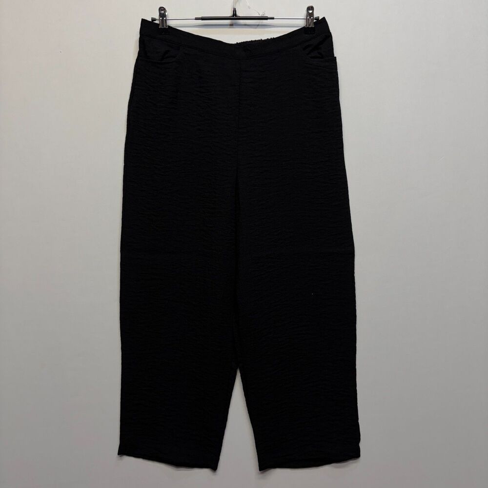 Habitat Women Pull On Capri Crop Pants Size Large Black C115 -23